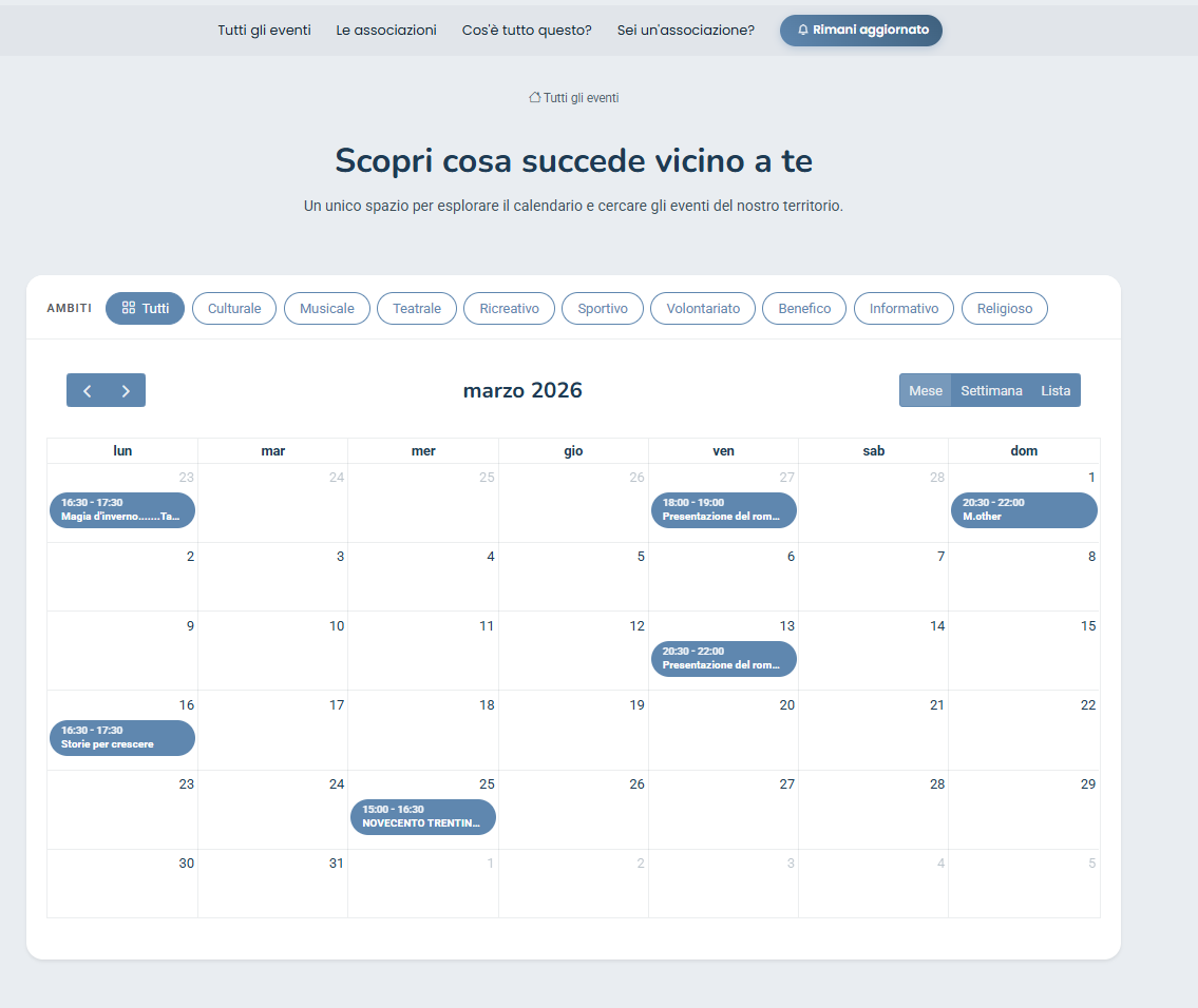 VivaVoce dashboard su desktop