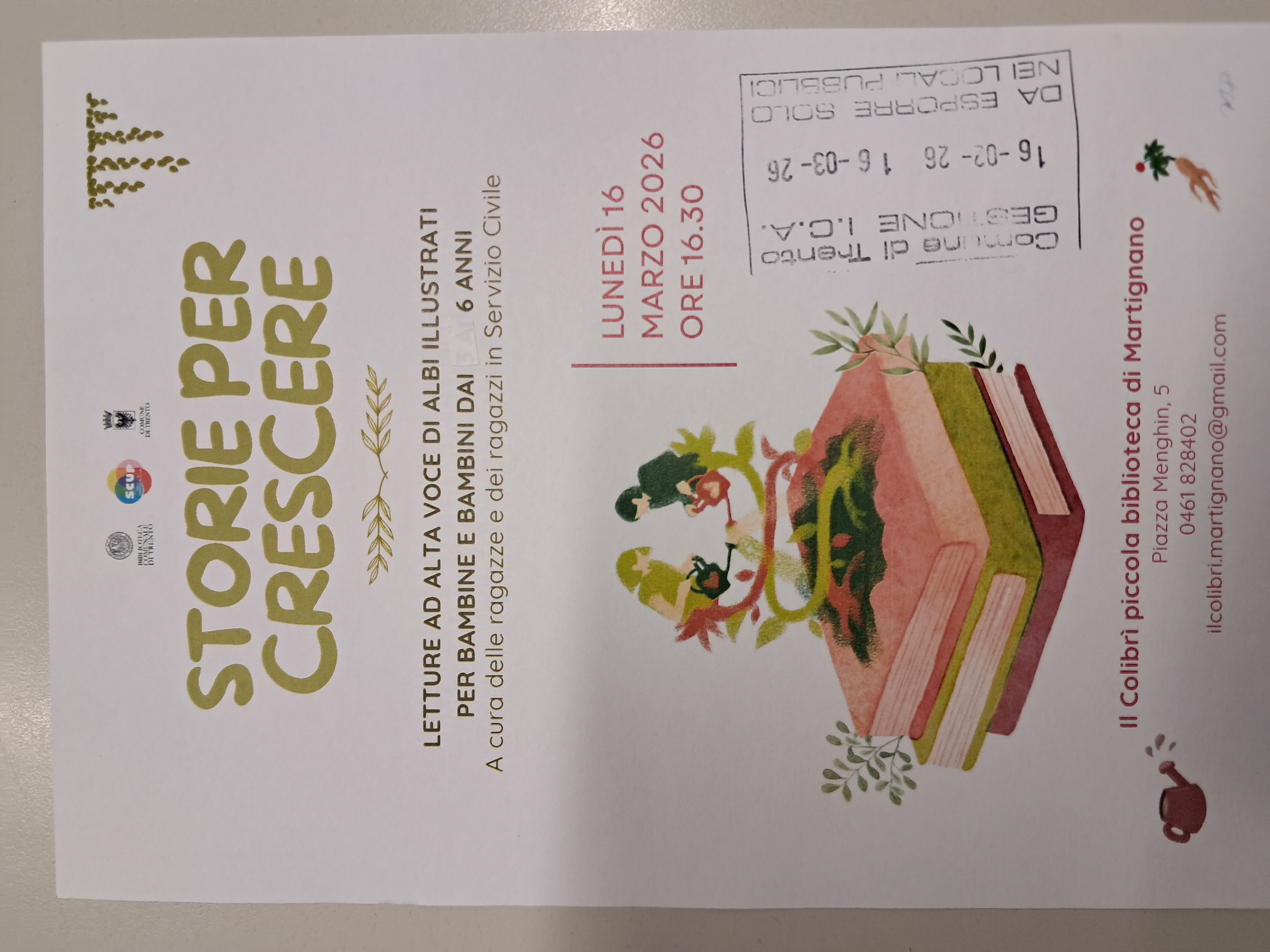 Locandina dell'evento: Storie per crescere