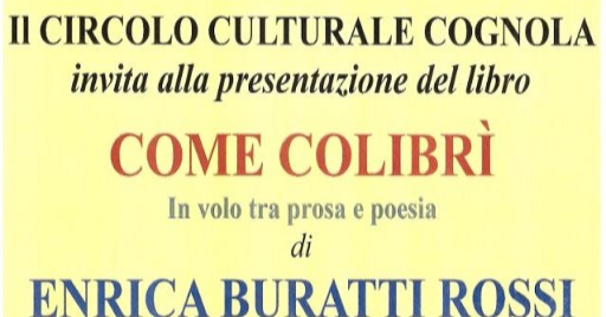 Presentazione del libro "Come Colibrì"