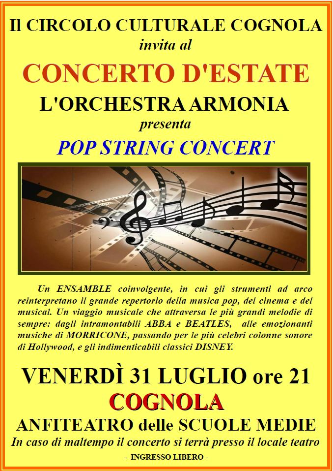 Locandina dell'evento: POP STRING CONCERT