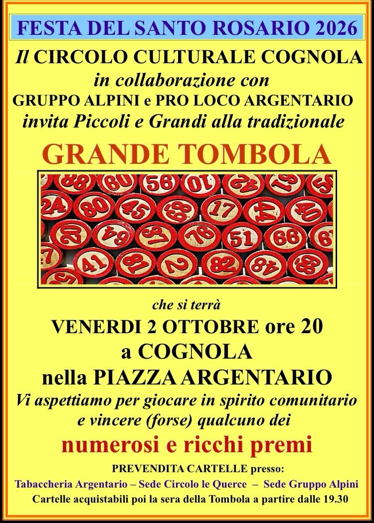 Locandina dell'evento: GRANDE TOMBOLA