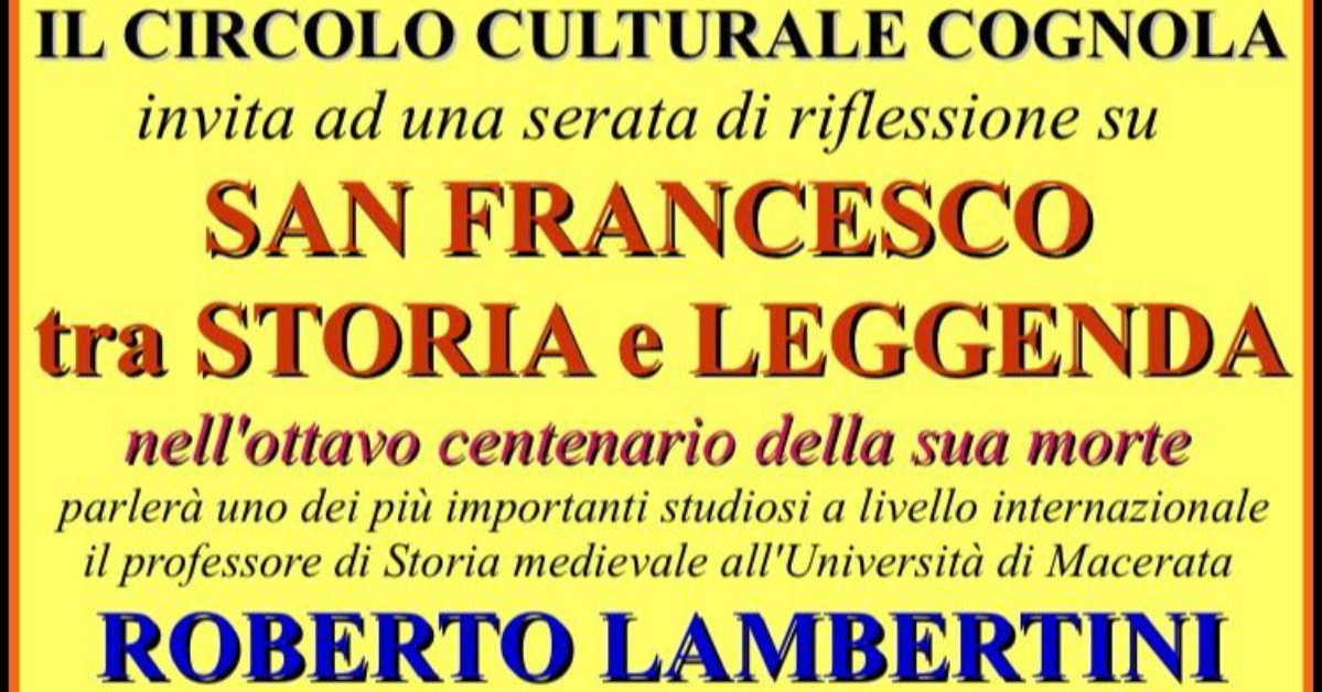 Immagine dell'evento: SAN FRANCESCO TRA STORIA E LEGGENDA